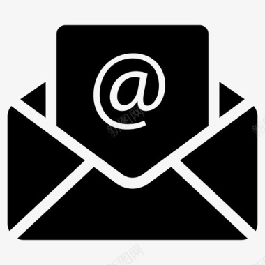 电子邮件书面信函通信相关字形集图标