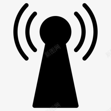 wifi天线通信塔信号塔图标