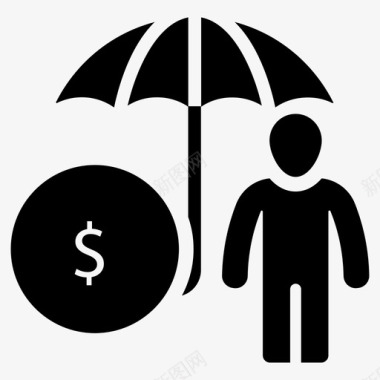 商业保险资产保护金融安全图标