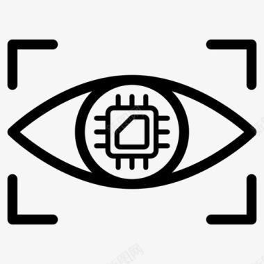 焦点监控网络眼控制论图标