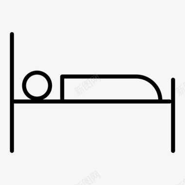卧床休息生病睡眠图标