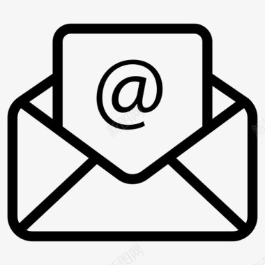 电子邮件书面信函通信相关的线图标集合图标