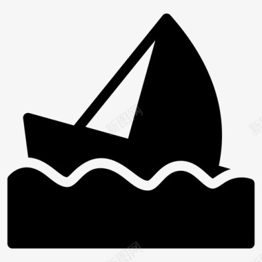 帆船划船游艇图标