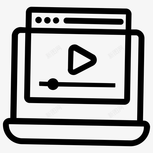 网络视频媒体在线视频svg_新图网 https://ixintu.com 网络视频 视频 媒体 在线视频 教程 教育 过程 在线学习 线图 图标 集合