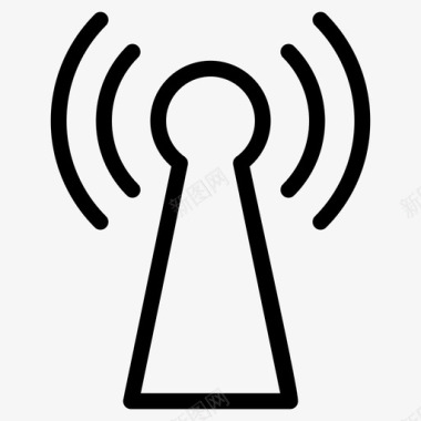 wifi天线通信塔信号塔图标