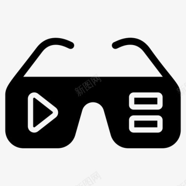 3d眼镜增强现实电影院玻璃图标