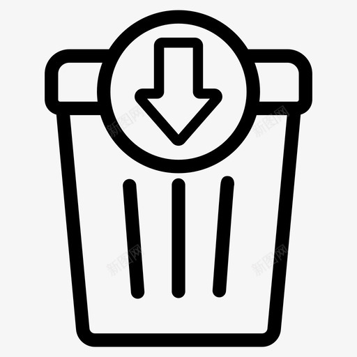 垃圾桶回收站通讯相关线路图标收集svg_新图网 https://ixintu.com 垃圾桶 回收站 通讯 相关 线路 图标 收集