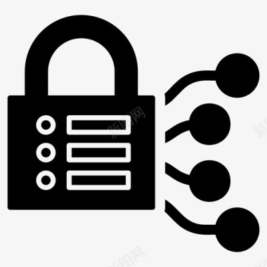 数据加密数据锁数据保护图标