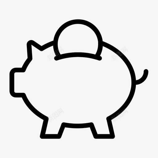 储蓄银行钱svg_新图网 https://ixintu.com 储蓄银行 钱小猪 小猪 储蓄所 有大 小的 基本 图标
