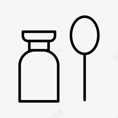 补充和勺子瓶子药物图标
