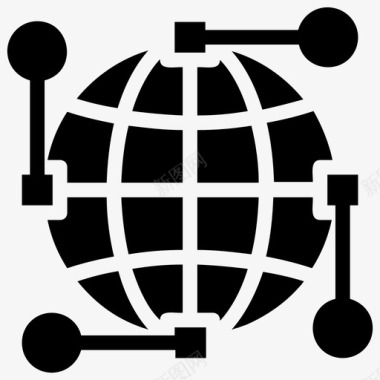 全球网络通信网络全球卫星通信图标