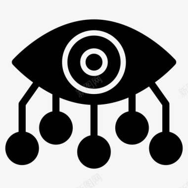 网络技术控制论眼监控图标