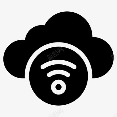 wifi云云计算云网络图标