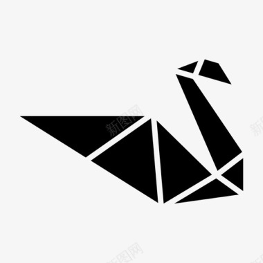 折纸天鹅动物经典图标