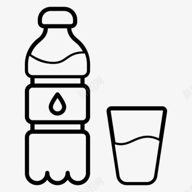 水瓶饮用水矿泉水图标