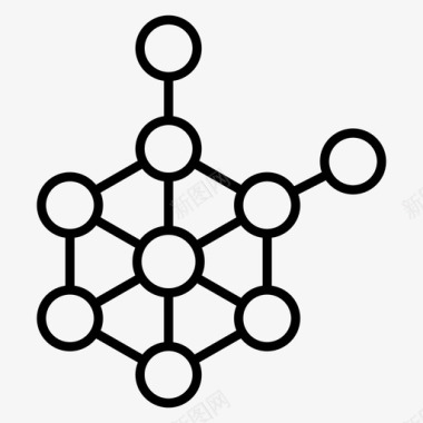 分子结构复合拓扑分子几何学图标