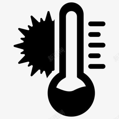 天气温度高温炎热天气图标