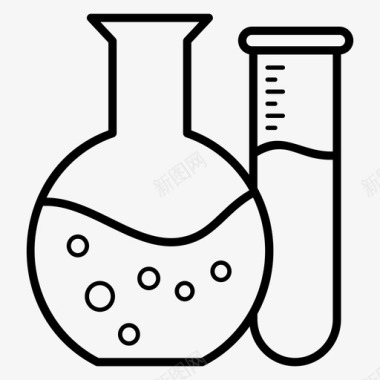 实验室设备实验室工具科学和医学线向量图标集图标
