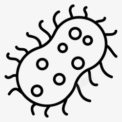 向量集細菌微生物科學和醫學線向量圖標集高清圖片