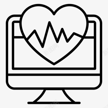 心电图心脏护理心脏健康图标