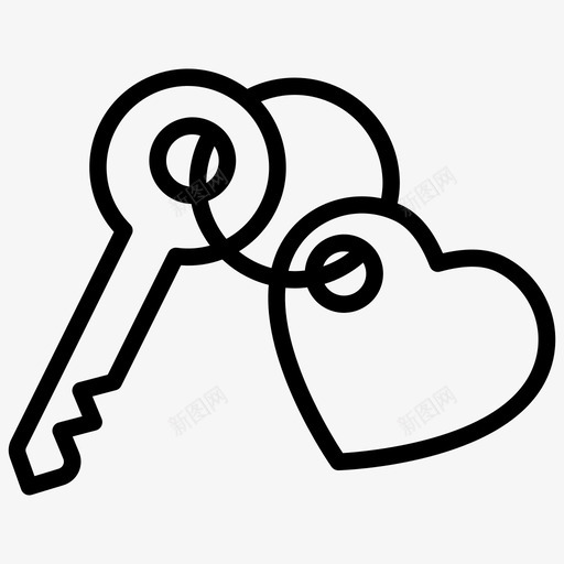 心形键访问钥匙链svg_新图网 https://ixintu.com 心形 爱情 访问 钥匙 复古 婚礼 矢量 矢量图 图标