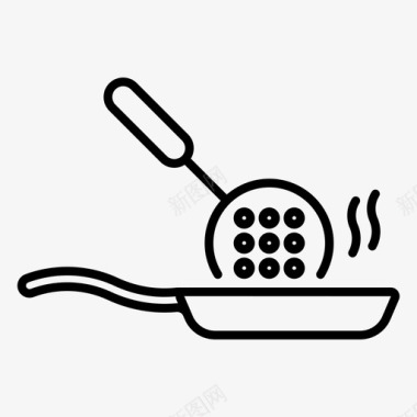 油炸烹饪食品煎锅图标