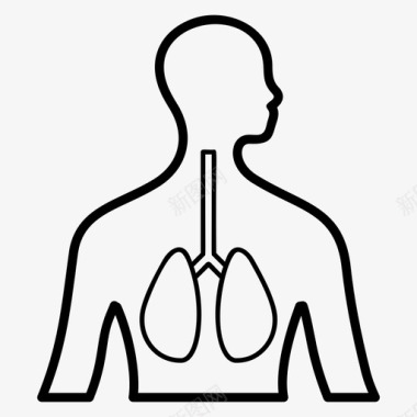 呼吸系统人肺人体器官图标