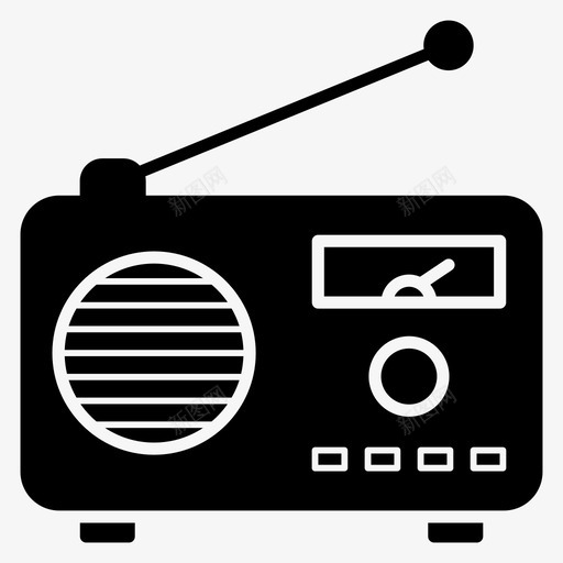 收音机广播娱乐svg_新图网 https://ixintu.com 收音机 广播 娱乐 无线电波 声音 旅游 度假 实心 图标