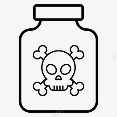 毒物毒瓶毒物罐图标