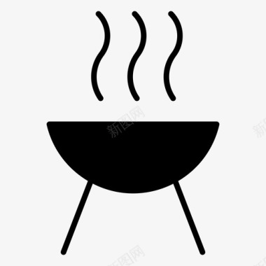 烧烤吸烟烹饪图标