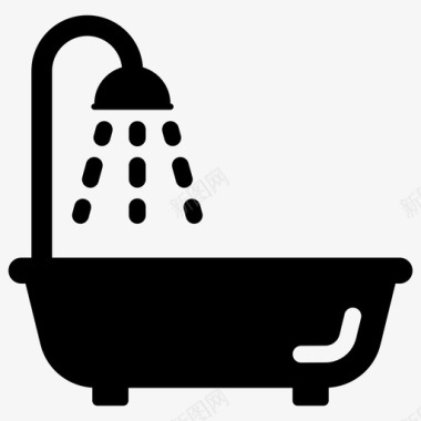 浴缸洗澡清洁图标
