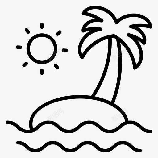 海滩海湾岛屿svg_新图网 https://ixintu.com 岛屿 热带 海滩 海湾 地区 旅游 度假 矢量 矢量图 图标