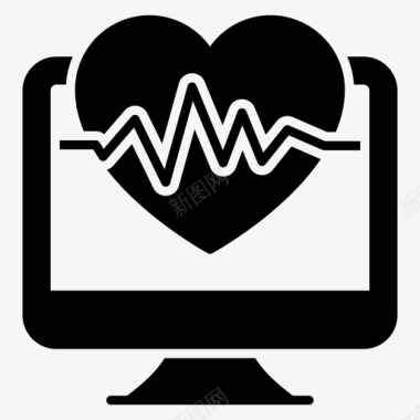 心电图心脏护理心脏健康图标