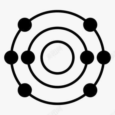 氧原子原子模型原子轨道图标
