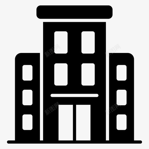 酒店建筑外部svg_新图网 https://ixintu.com 酒店 建筑 外部 汽车 旅馆 旅游 度假 实心 图标