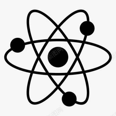 科学符号原子模型原子轨道图标