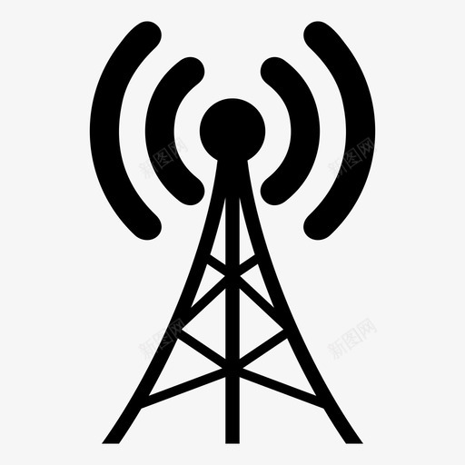 电信通信塔信号塔svg_新图网 https://ixintu.com 电信 通信塔 信号塔 天线塔 无线 天线 网络 通信 实心 图标