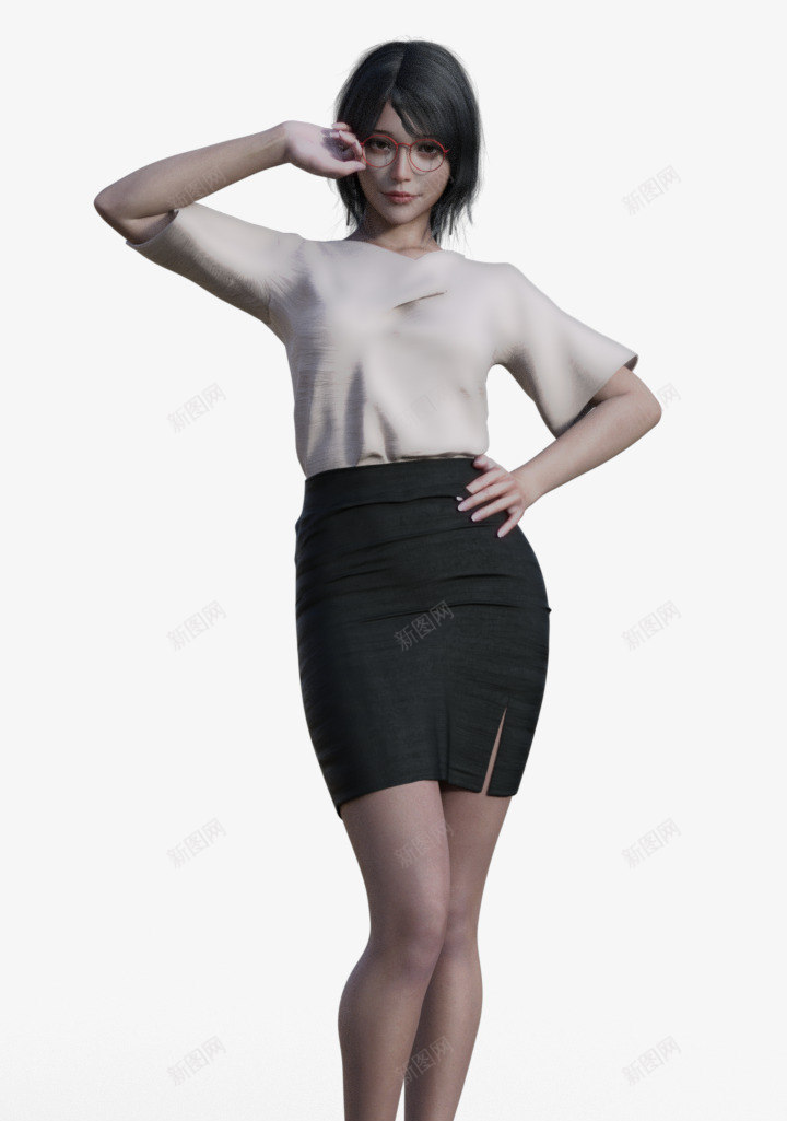 女秘书模型系列一CG模型微手机版Poweredbypng_新图网 https://ixintu.com 模型 秘书 系列 手机