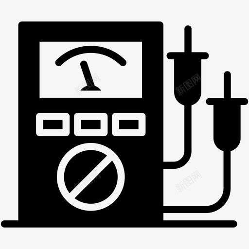 电流表数字电压表电表svg_新图网 https://ixintu.com 电流表 电压表 数字 电表 成套 施工 工具 实心 图标