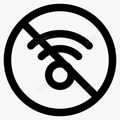 wifi禁止标志svg_新图网 https://ixintu.com 禁止 标志 信号 大纲