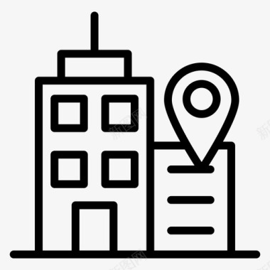 酒店位置建筑建筑位置图标