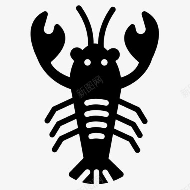 龙虾甲壳类动物肾鱼科图标