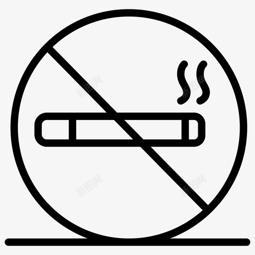 禁止吸烟警告标志卫生保健线矢量图标集svg_新图网 https://ixintu.com 禁止 吸烟 警告 标志 卫生保健 矢量 矢量图 图标