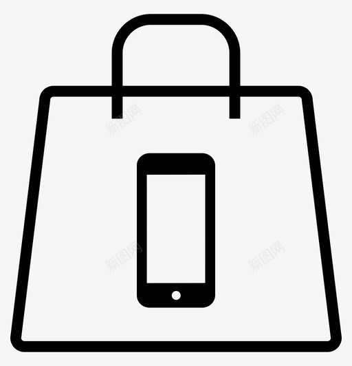 电话包买包svg_新图网 https://ixintu.com 电话 包电话 包买包 购物 购物袋