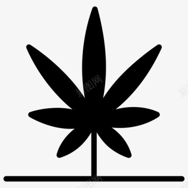 大麻杂草林业字形矢量图标集图标