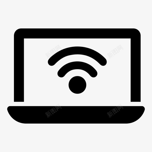 wifi笔记本电脑连接设备wifi网络svg_新图网 https://ixintu.com 笔记本 电脑 连接 接设备 网络技术 无线 电脑网络 通信 实心 图标