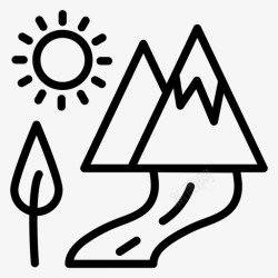 地形轮廓景观乡村小山站高清图片