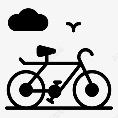 自行车手动自行车脚踏自行车图标