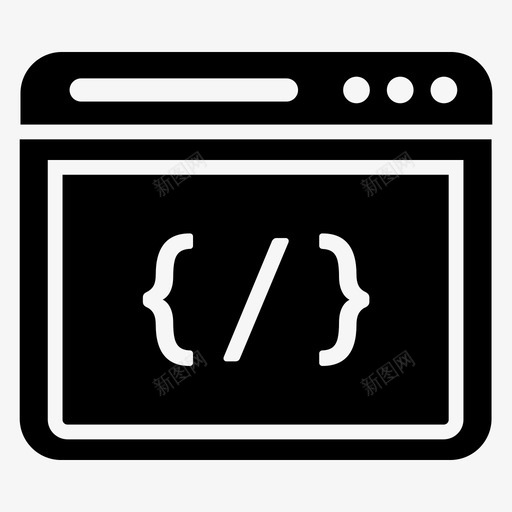 网页编码html程序代码svg_新图网 https://ixintu.com 网页 编码 程序 代码 编程语言 开发 用户界面 固体 图标