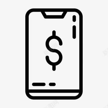 智能手机支付网络星期一货币图标